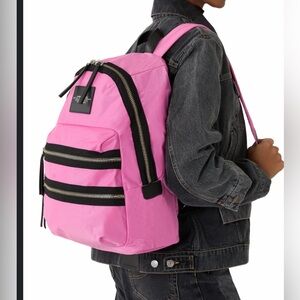 Marc Jacobs The Biker Nylon Medium Backpack in pink